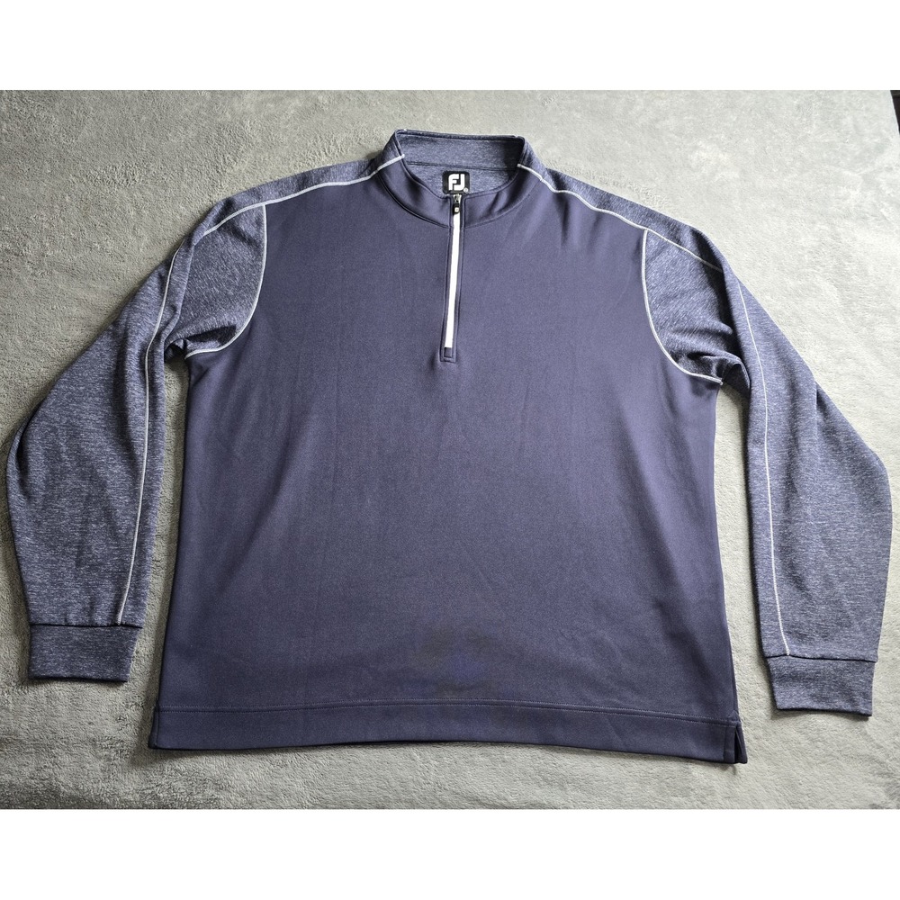 FootJoy 1/4 Zip Pullover Sweatshirt Mens 2XL Blue Gray L/S Performance Golf